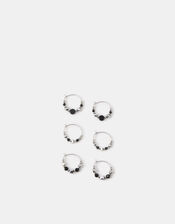 3-Pack Beaded Wire Huggie Hoop Earrings, , large