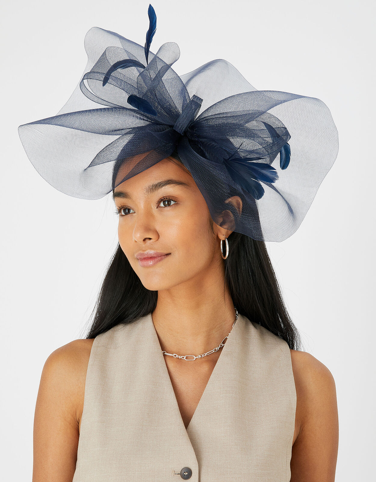 Accessorize Accessorize Wedding/races/specialOccasion Fascinator/hatinator On Head Band Navy 