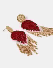 Beaded Chevron Drop Earrings, , large