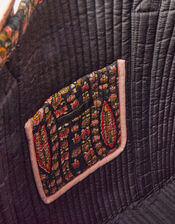 Floral Print Quilted Shopper Bag, , large