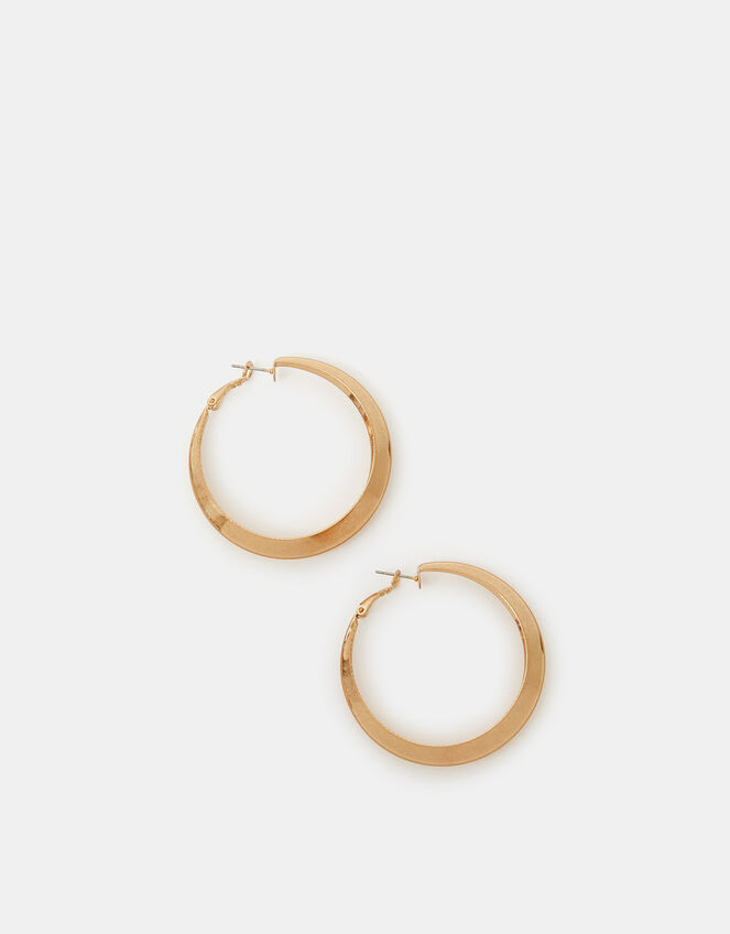 Brushed Statement Hoop Earrings, , large