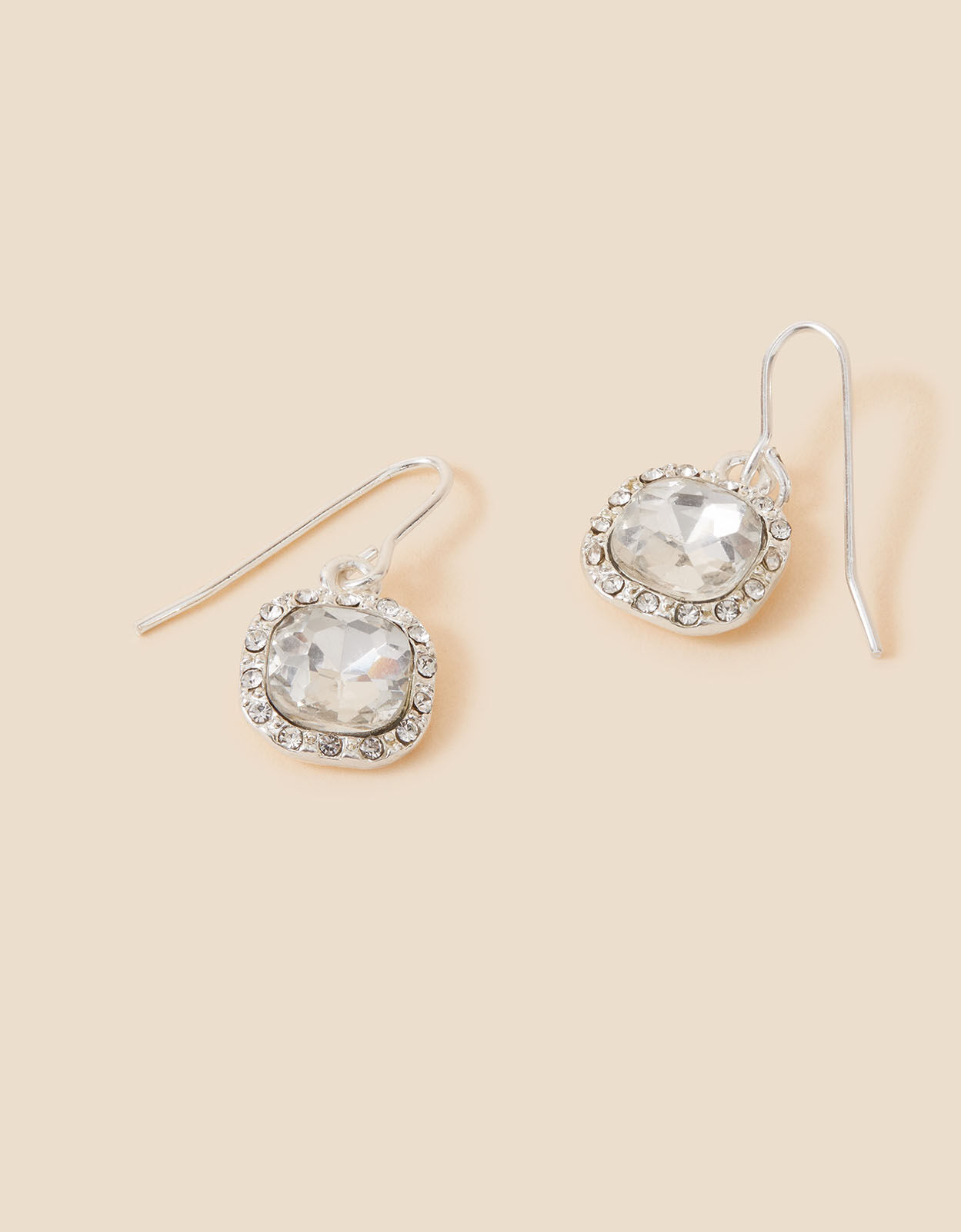 Square crystal drop earrings top