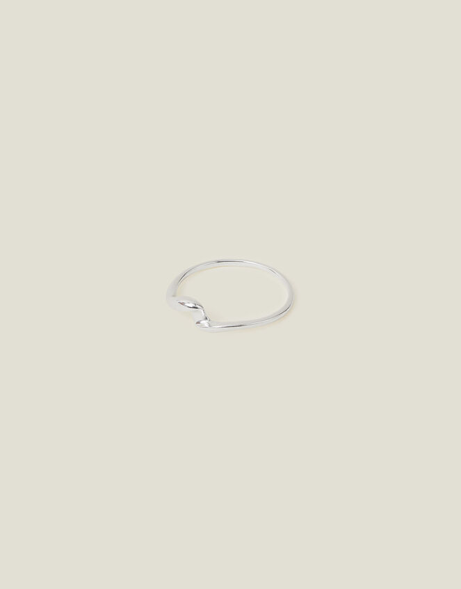 Sterling Silver Molten Wave Ring, Silver (ST SILVER), large