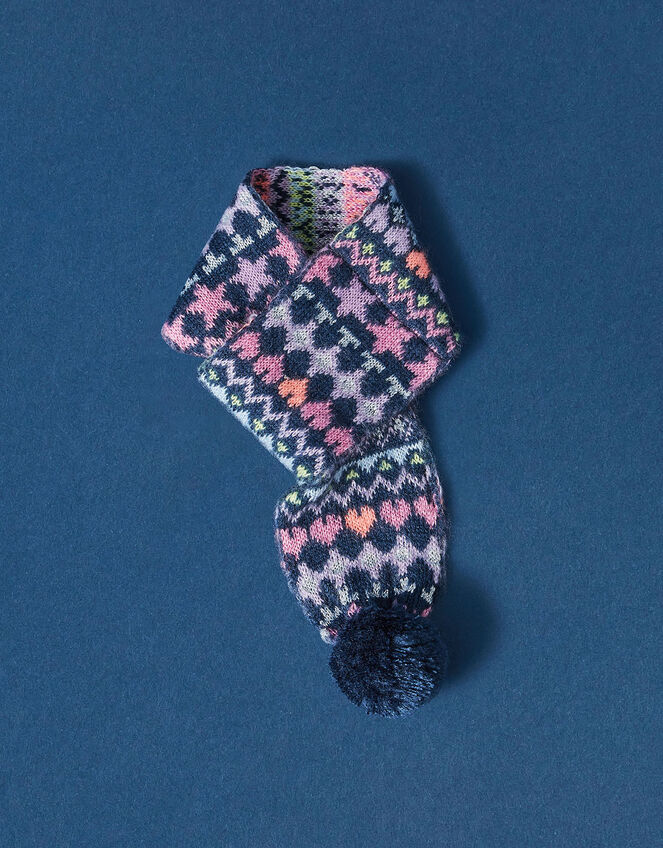 Heart and Star Fair Isle Dog Scarf, Multi (BRIGHTS-MULTI), large