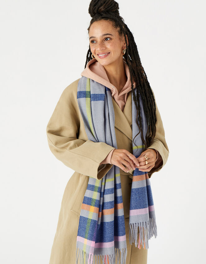 Portobello Check Blanket Scarf, , large