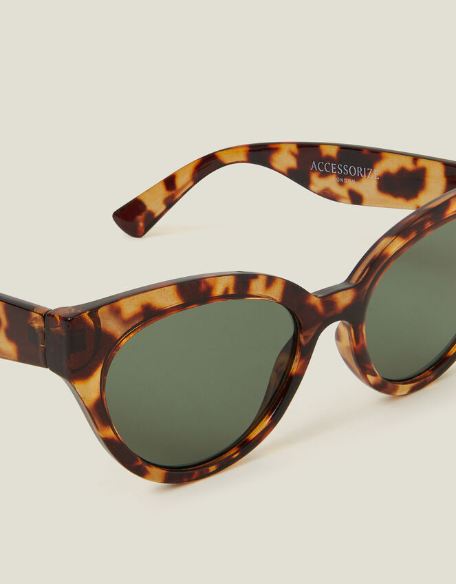 Crystal Tortoiseshell Cat Eye Sunglasses, , large