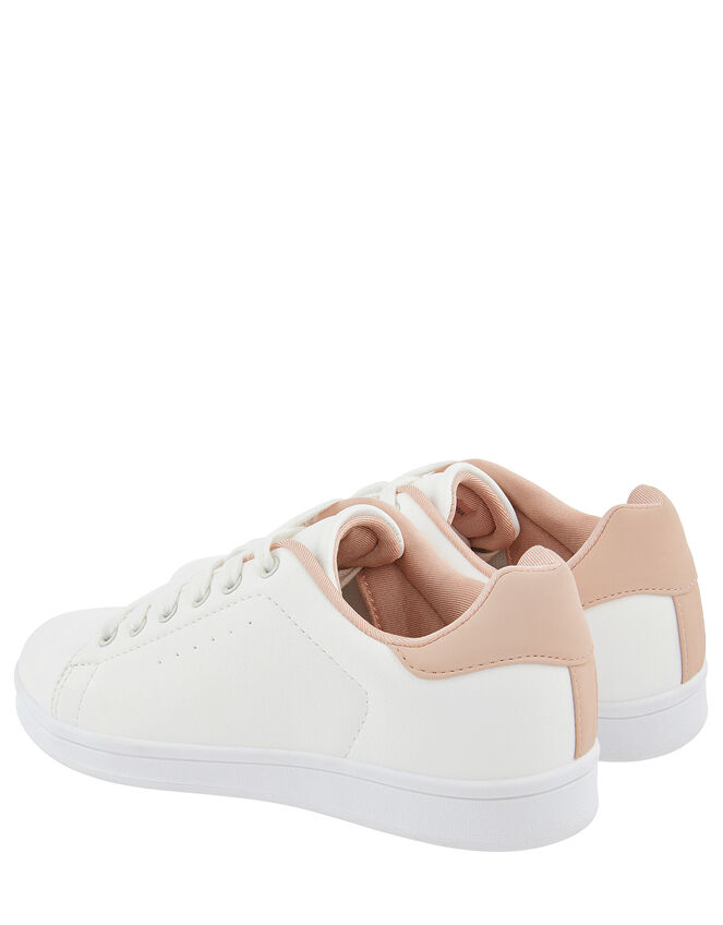 Contrast Back Panel Trainers, White (WHITE), large