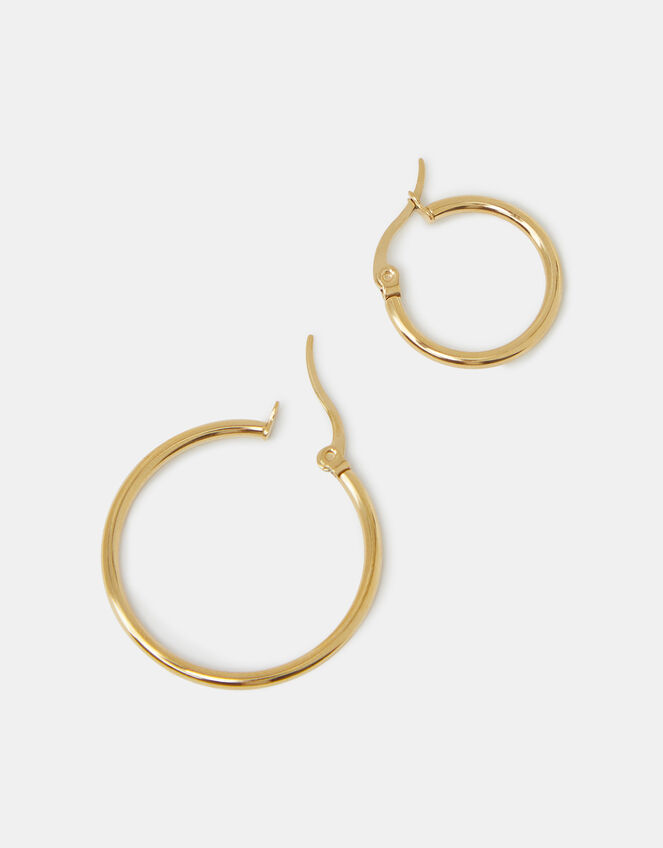 2-Pack Stainless Steel Hoop Earrings, , large