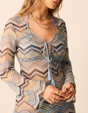 Zigzag Crochet Maxi Dress, Multi (MULTI), large