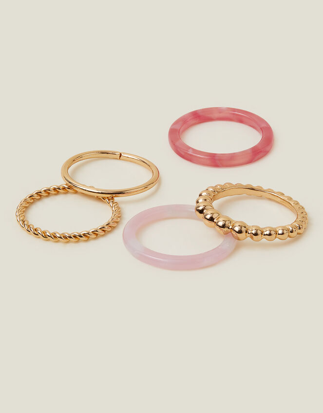 5-Pack Resin Rings, Pink (PINK), large