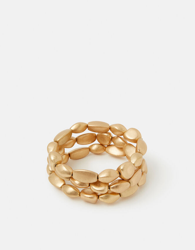 3-Pack Brushed Pebble Stretch Bracelets, , large