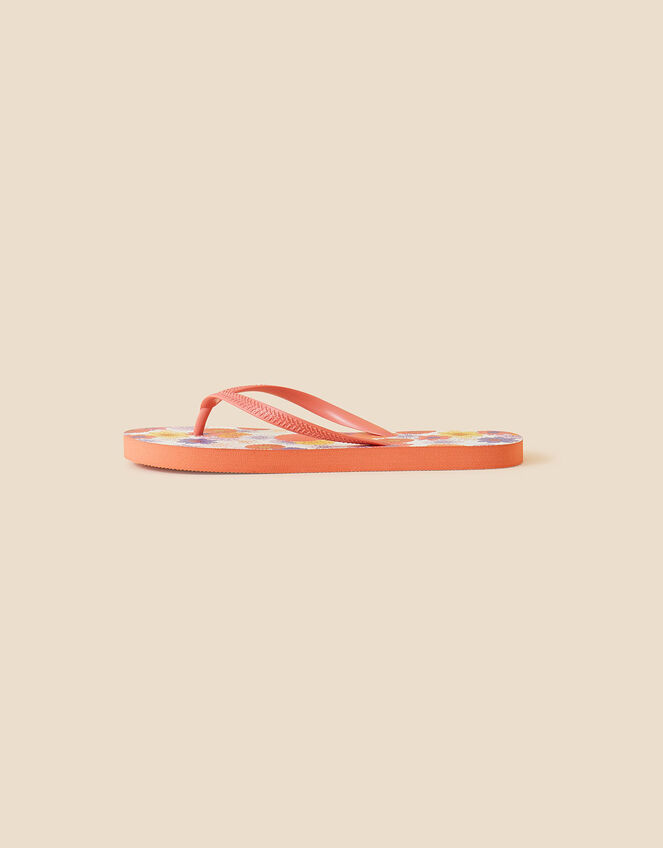 Floral Print Flip Flops, Multi (BRIGHTS-MULTI), large