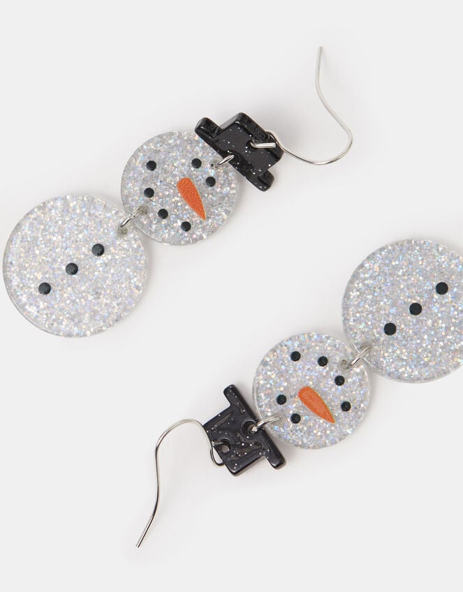 Christmas Snowman Resin Drop Earrings, , large