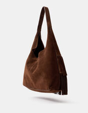 Fringe Suede Shoulder Bag, , large