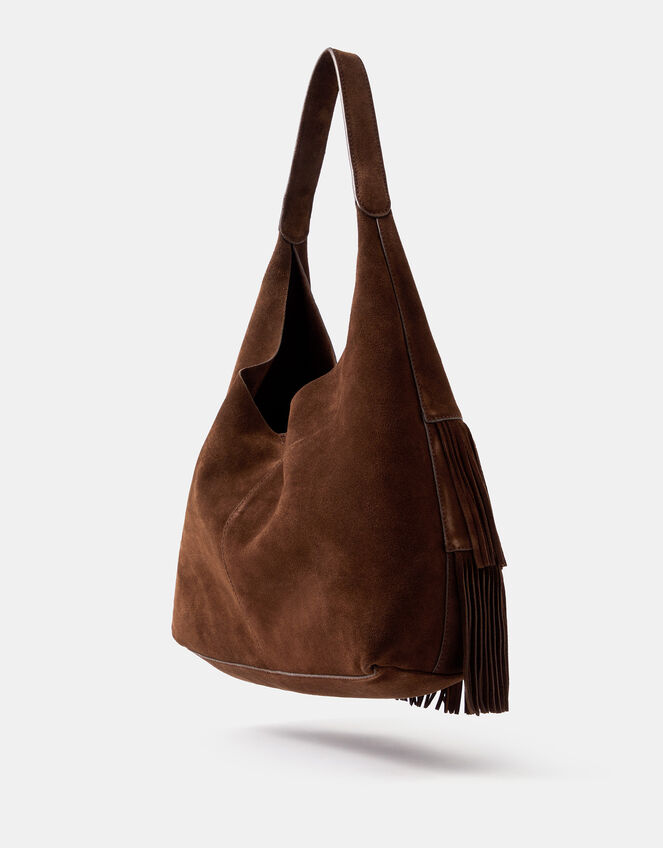 Fringe Suede Shoulder Bag, , large