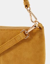Leather Crossbody Handbag, Yellow (OCHRE), large