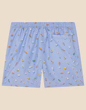 Mens Funshine Print Swimming Shorts, Blue (LIGHT BLUE), large