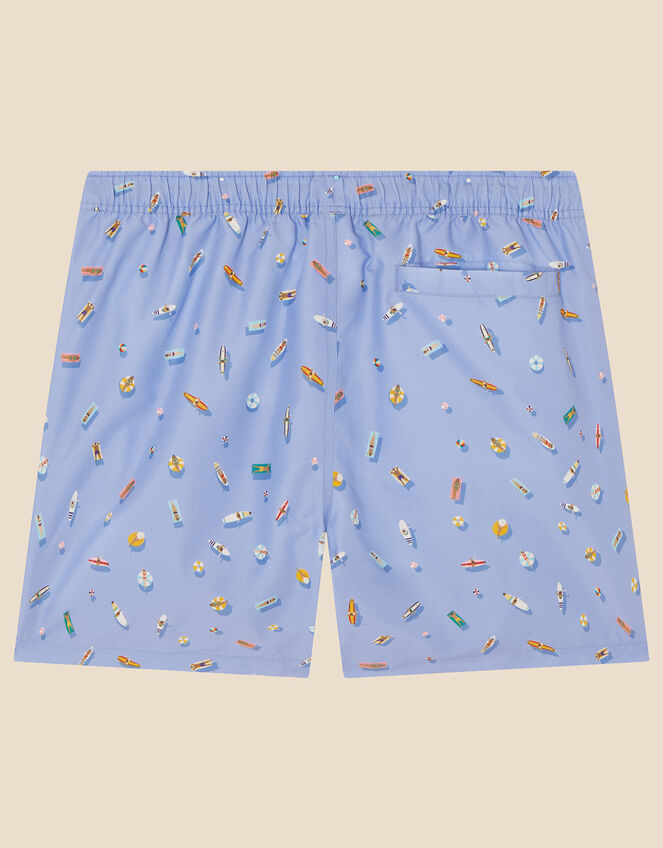 Mens Funshine Print Swimming Shorts, Blue (LIGHT BLUE), large