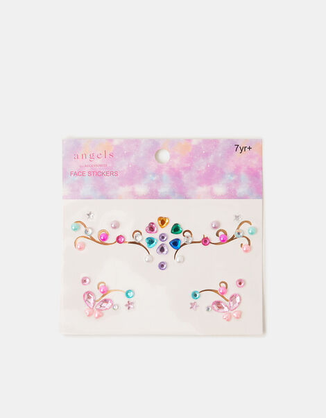 Girls Gem Face Stickers, , large