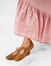 Embroidered Stripe Midi Dress, Pink (PINK), large