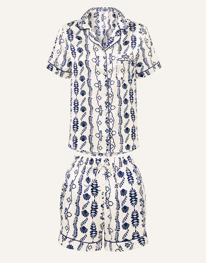 Ornamental Print Pyjama Set, Blue (NAVY), large