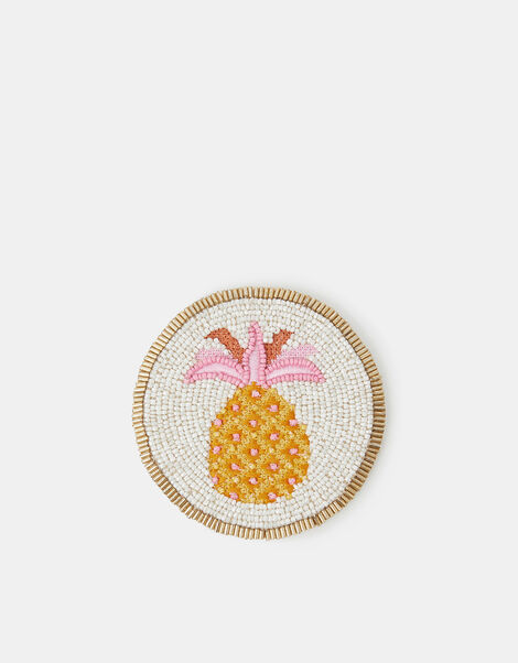 Round Pineapple Beaded Coaster, , large