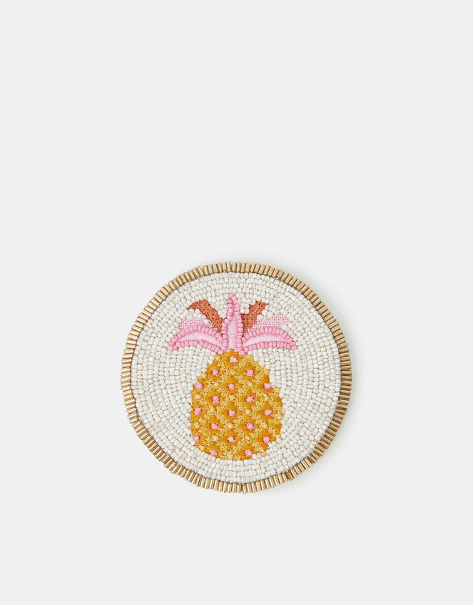 Round Pineapple Beaded Coaster, , large