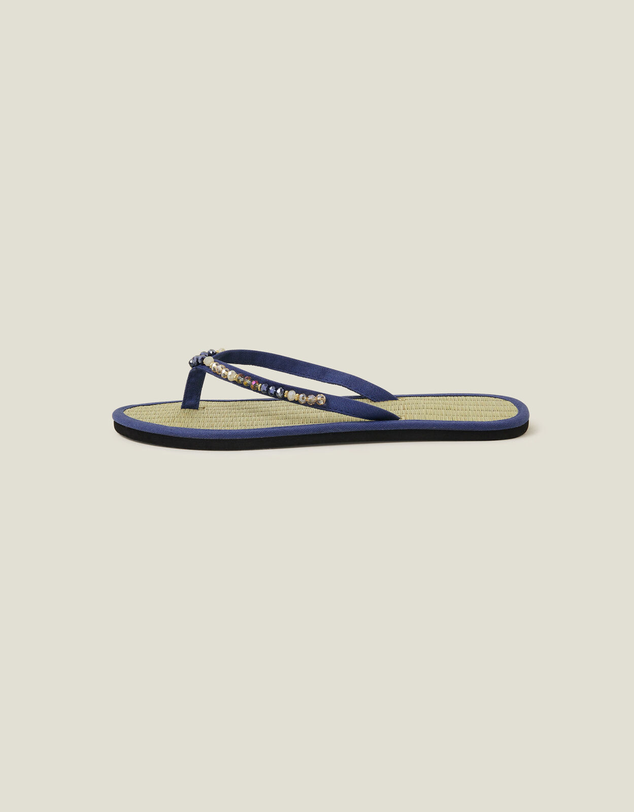Facet Bead Seagrass Flip Flops Blue Sandals Flip Flops Accessorize ROI