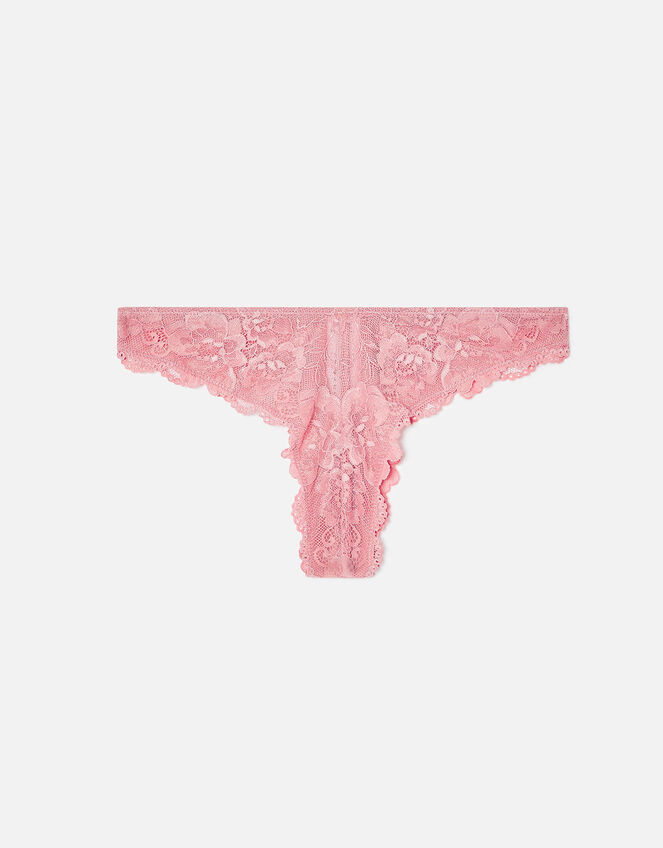 Lace Brazilian Knickers, Pink (PINK), large