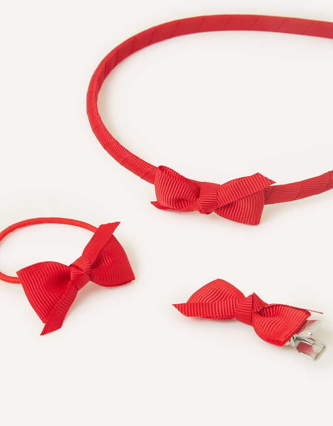 Girls School Hair Set, Red (RED), large