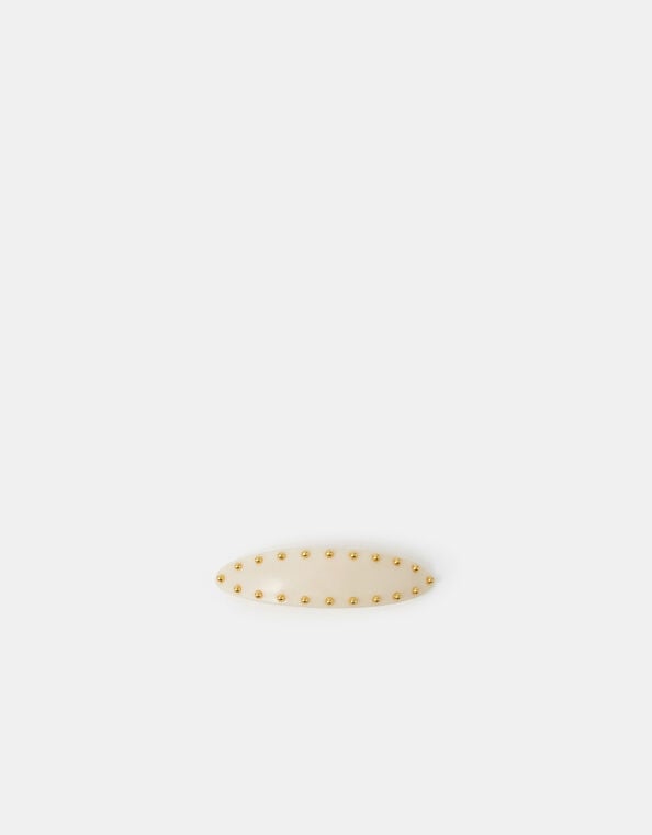 Studded Barrette Hair Clip, , large