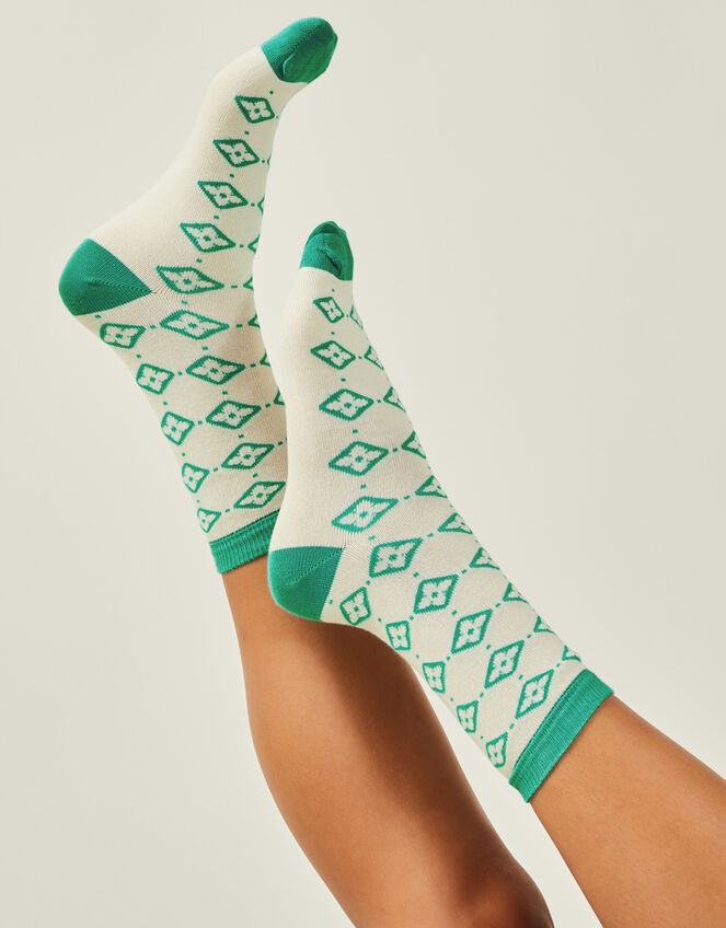 Tile Print Socks, , large