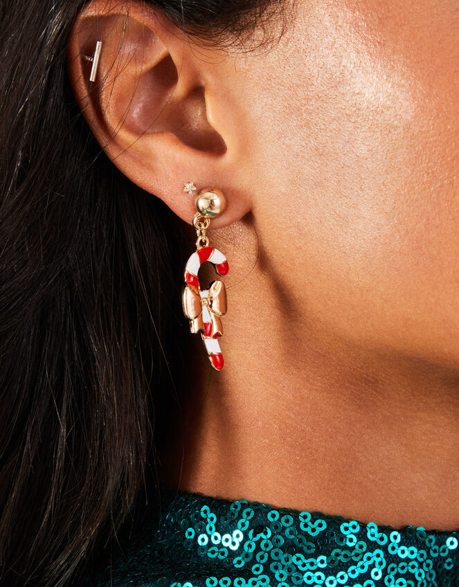 Candy Cane Short Drop Earrings, , large