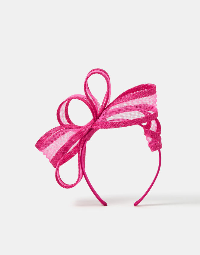 Loop Bow Fascinator, Pink (FUCHSIA), large