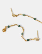 14ct Gold-Plated Aventurine Chain Drop Earrings, , large