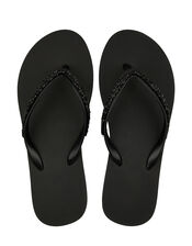 Eva Glitter Wedge Flip Flops, Black (BLACK), large