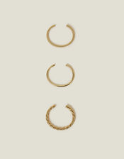 3-Pack Twisted Bangles, Gold (GOLD), large