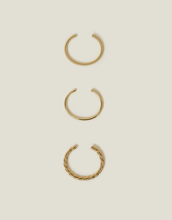 3-Pack Twisted Bangles, Gold (GOLD), large