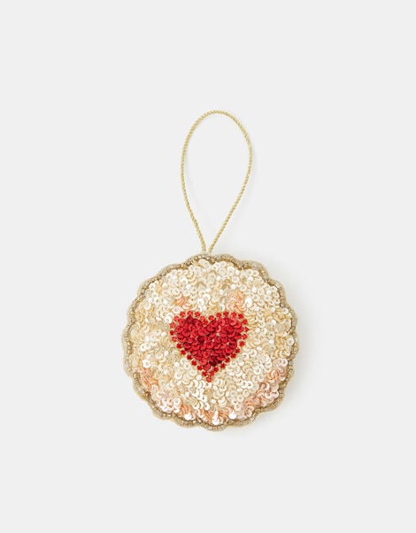 Jammy Dodger Sequin Christmas Tree Decoration, , large