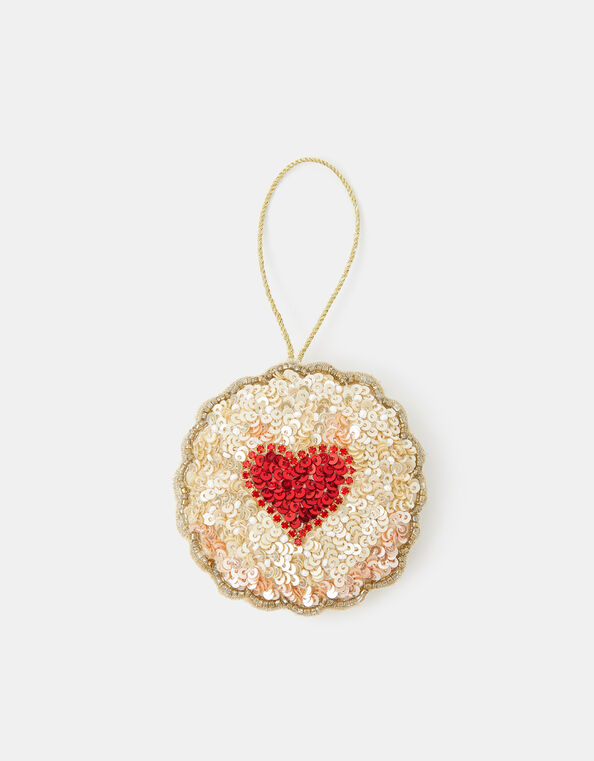 Jammy Dodger Sequin Christmas Tree Decoration, , large
