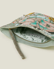 Hand Beaded Daisy Wristlet Clutch Bag, , large