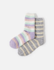 Stripe Cosy Sock Twinset, , large