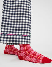 Cosy Check Socks, , large