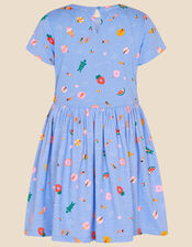 Girls Funshine Print Jersey Dress, Blue (BLUE), large