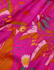 Girls Ornamental Leaf Print Dress, Pink (PINK), large