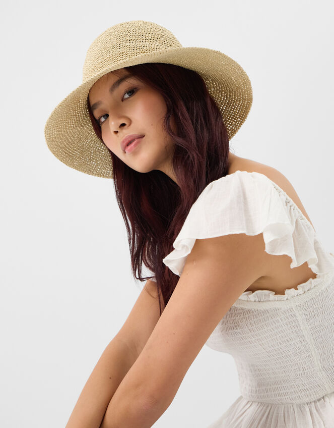 Straw Bucket Hat Natural, , large