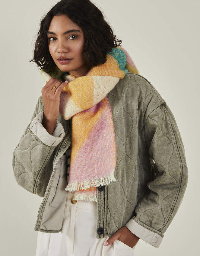 Woven Geometric Print Scarf, , large
