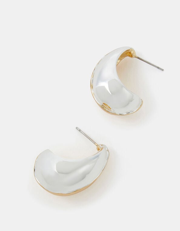 Two-Tone Curve Drop Earrings, , large