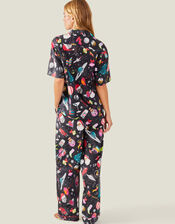 Christmas Space Print Pyjama Set, Black (BLACK), large