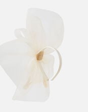 Large Double Bow Crin Headband, Natural (CHAMPAGNE), large